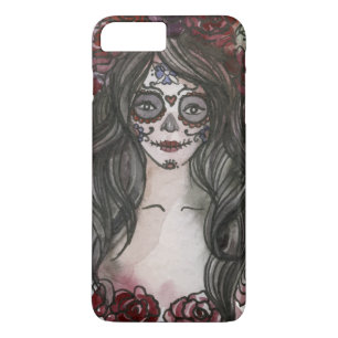 Eenvoudige handgetekende Dia de los Muertos   Tele iPhone 8/7 Plus Hoesje
