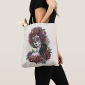 Eenvoudige handgetekende Dia de los Muertos | Tote Tote Bag (Dichtbij)