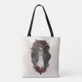 Eenvoudige handgetekende Dia de los Muertos | Tote Tote Bag (Achterkant)