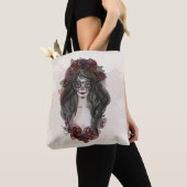 Eenvoudige handgetekende Dia de los Muertos | Tote Tote Bag (Dichtbij)