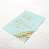 Eenvoudige handgetekende palmboom Tropische bruilo Folie Uitnodiging (Gedraaid)