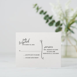Eenvoudige handgetekende RSVP-kaart Kaart