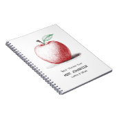 Eenvoudige handgetekende Schattigee Red Apple best Notitieboek (Rechterzijde)