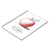 Eenvoudige handgetekende Schattigee Red Apple best Notitieboek (Linkerzijde)