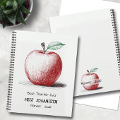 Eenvoudige handgetekende Schattigee Red Apple best Planner