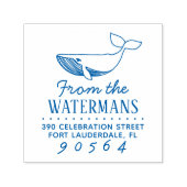Eenvoudige handgetekende walvis familienaam retour  zelfinktende stempel (Design)