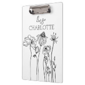 Eenvoudige handgetekende Wildbloemen Aangepaste ve Klembord (Links)