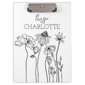 Eenvoudige handgetekende Wildbloemen Aangepaste ve Klembord (Voorkant)