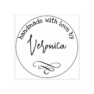 Eenvoudige handheld met liefde voor voornaam, aang rubberstempel