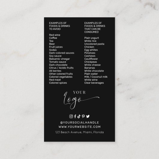 Eenvoudige handleiding voor Logo in script - White Visitekaartje (Achterkant)