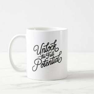 Eenvoudige handlettering ontgrendel het volledige  koffiemok