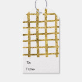 Eenvoudige handmatige goudfaux glitter grid cadeaulabel (Voorkant)