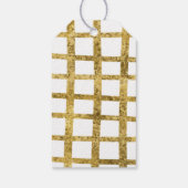 Eenvoudige handmatige goudfaux glitter grid cadeaulabel (Achterkant)