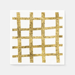 Eenvoudige handmatige goudfaux glitter grid servet