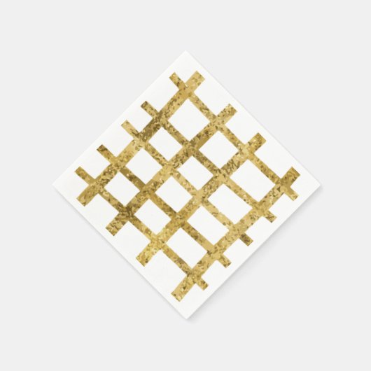 Eenvoudige handmatige goudfaux glitter grid servet (Hoek)