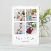 Eenvoudige handschrift multi foto collage feestdagenkaart (Staand voorkant)