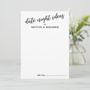 Eenvoudige handschrift typografie Datum Nacht Idee Advieskaart