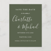 Eenvoudige Handtekening Bruiloft Save the Date Kaa Briefkaart (Voorkant)