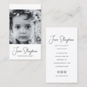 Eenvoudige handtekening Elegant Script Photography Visitekaartje (Voorkant / Achterkant)