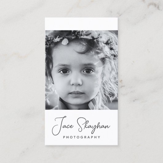 Eenvoudige handtekening Elegant Script Photography Visitekaartje (Voorkant)