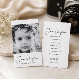 Eenvoudige handtekening Elegante scriptfotografie Visitekaartje
