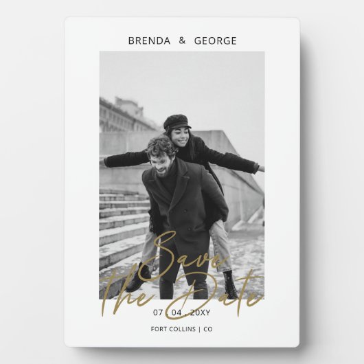 Eenvoudige handtekening minimalistisch foto Opslaa Fotoplaat (voorkant)