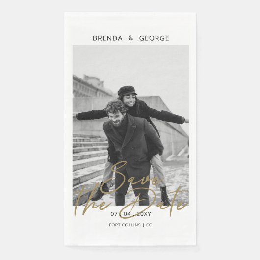 Eenvoudige handtekening minimalistisch foto Opslaa Servet (Voorkant)