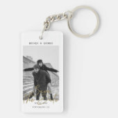 Eenvoudige handtekening minimalistisch foto Opslaa Sleutelhanger (achterkant)