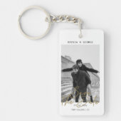 Eenvoudige handtekening minimalistisch foto Opslaa Sleutelhanger (Voorkant)