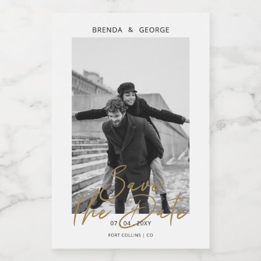 Eenvoudige handtekening minimalistisch foto Opslaa Voedselcontainer Etiket (Enkel label)