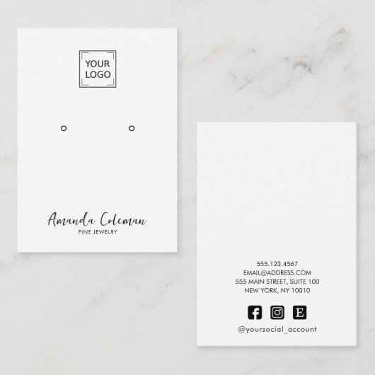 EENVOUDIGE HANDTEKENING OORBEL SIERADEN LOGO SOCIA VISITEKAARTJE (Voorkant / Achterkant)