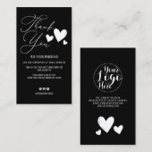 Eenvoudige handtekening script harten orde dank u  visitekaartje (Voorkant / Achterkant)