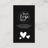 Eenvoudige handtekening script harten orde dank u  visitekaartje (Achterkant)