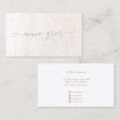 Eenvoudige handtekening script: witte marmer gebor visitekaartje (Voorkant / Achterkant)