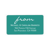 Eenvoudige handtekening - Turquoise Etiket (Voorkant)