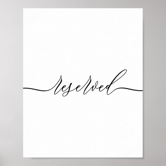 Eenvoudige handtekeningstabel gereserveerd poster (Voorkant)
