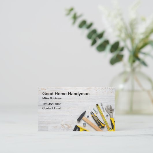 Eenvoudige Handyman Home Services Visitekaartjes (Staand voorkant)