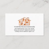 Eenvoudige Handyman Tools Home Reparaties Visitekaartje (Achterkant)