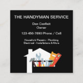 Eenvoudige handymanservice vierkante visitekaartje (Voorkant)