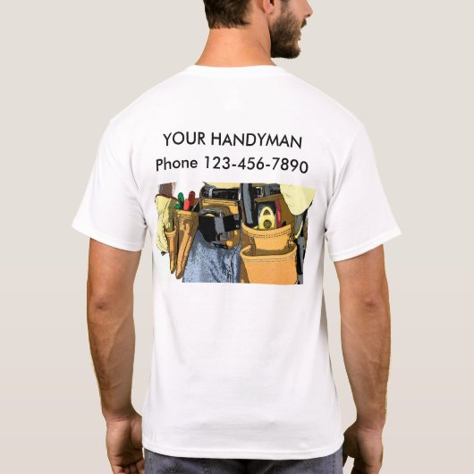 Eenvoudige handymansShirten T-shirt (Achterkant)