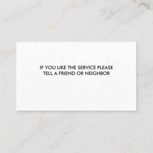 Eenvoudige handymansVisitekaartjes Visitekaartje (Achterkant)