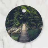 Eenvoudige hangbrug over de Idrijca, handschoen Bedankjes Labels (Voorkant)