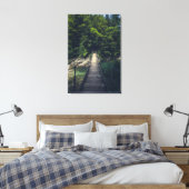 Eenvoudige hangbrug over de Idrijca, handschoen Canvas Afdruk (Insitu (Slaapkamer))