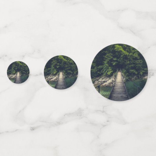 Eenvoudige hangbrug over de Idrijca, handschoen Confetti (Achterkanten)