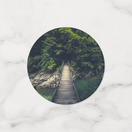 Eenvoudige hangbrug over de Idrijca, handschoen Confetti (Kleine voorkant)