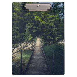 Eenvoudige hangbrug over de Idrijca, handschoen Klembord