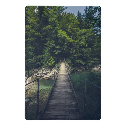 Eenvoudige hangbrug over de Idrijca, handschoen Mini Klembord (Achterkant)