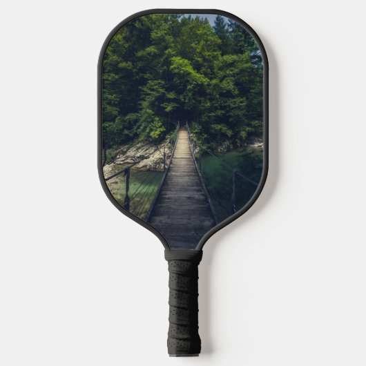 Eenvoudige hangbrug over de Idrijca, handschoen Pickleball Paddle (Voorkant)