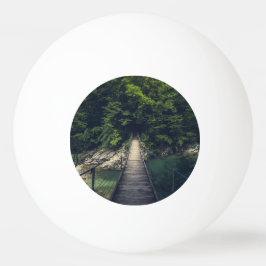 Eenvoudige hangbrug over de Idrijca, handschoen Pingpongbal