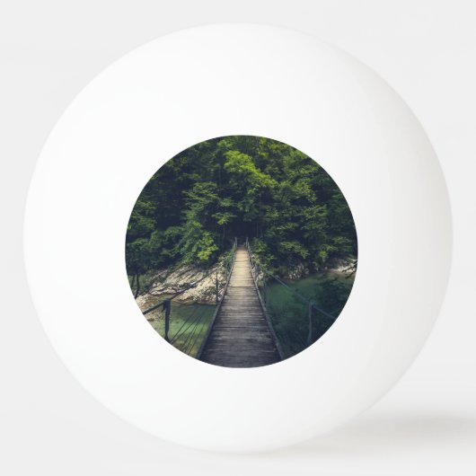 Eenvoudige hangbrug over de Idrijca, handschoen Pingpongbal (Voorkant)